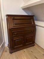 Houten secretaire met klep en deuren, Ophalen, Minder dan 50 cm, Gebruikt, 100 tot 150 cm