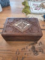 Vintage Houten Doos met Houtsnijwerk, Ophalen of Verzenden, Minder dan 50 cm, Minder dan 50 cm