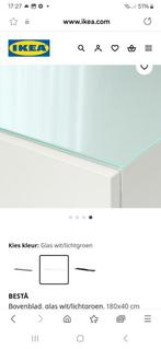 2 Besta bovenblad glas 180x40 echt wit, Ophalen, Overige materialen, Gebruikt, Overige typen
