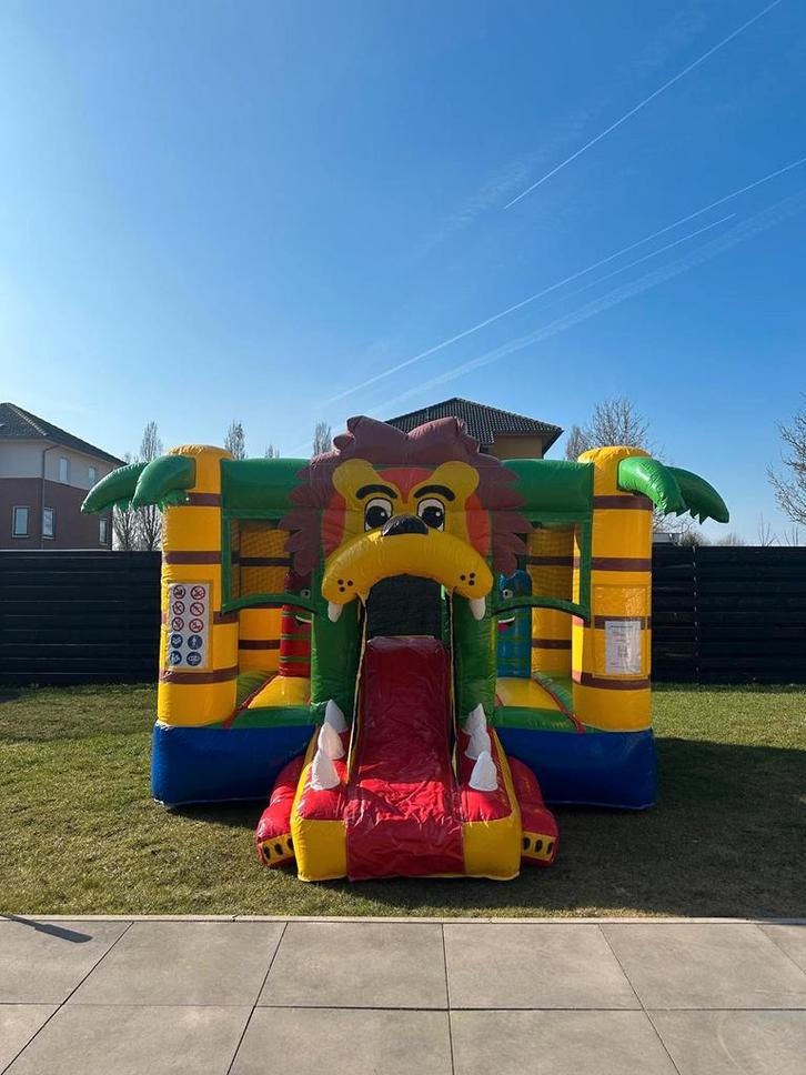 Mini multiplay springkussen leeuw of jungle, Hobby en Vrije tijd, Feestartikelen | Verhuur, Zo goed als nieuw, Overige, Ophalen of Verzenden