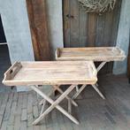 Landelijke houten butlertray tafeltje dienblad *Etage3*, Ophalen of Verzenden, Zo goed als nieuw