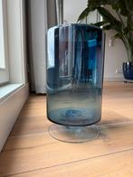 Glass Vase navy blue, Huis en Inrichting, Woonaccessoires | Vazen, Ophalen, Blauw, Minder dan 50 cm, Glas