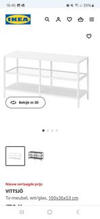 Ikea Vittsjö kastje, stellingkast, tv meubel wit glas, Ophalen of Verzenden