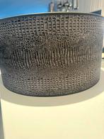 Luxe Donkergrijze Lampenkap met Croco-structuur, Ophalen, 25 tot 50 cm, Rond, Zo goed als nieuw