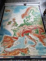 Vintage kaart West Europa 215hx172 br, mooie kleuren!, Antiek en Kunst, Aardrijkskunde, Ophalen