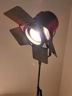 Vintage loft-stijl theaterlamp. Zwarte metalen vloerlamp., Ophalen of Verzenden
