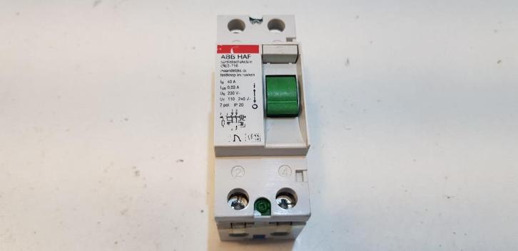 ABB HAF Groepenkast Aardlekschakelaar 0903-716 40A 30mA (1x), Hobby en Vrije tijd, Elektronica-componenten, Gebruikt, Ophalen of Verzenden