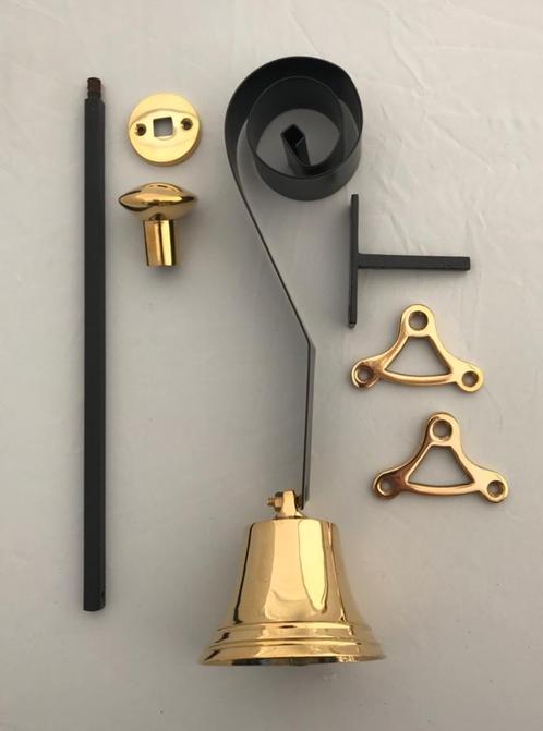 Trekbel,deurbel,bel,oudebel,authentieke bel,messing glans Tr, Antiek en Kunst, Antiek | Woonaccessoires, Ophalen of Verzenden