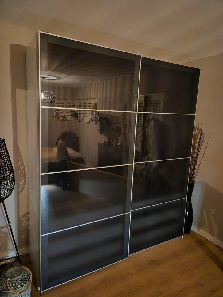 Schuifdeuren voor ikea pax (zwart glas), Huis en Inrichting, Kasten | Kledingkasten, Zo goed als nieuw, Ophalen