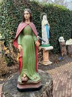 Antiek zeldzaam Heiligenbeeld ❤️ H. Oda beeld met ekster, Antiek en Kunst, Kunst | Beelden en Houtsnijwerken, Ophalen of Verzenden