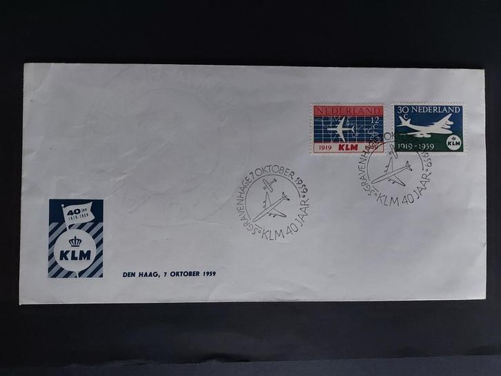 KLM 40 jaar envelop uit 1959 (L168), Postzegels en Munten, Brieven en Enveloppen | Nederland, Envelop, Ophalen of Verzenden