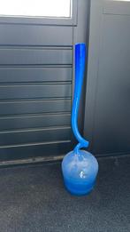 Monggeblazen vaas uit Leerdam, Ophalen, Gebruikt, Blauw, Glas
