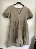 Zara linnen zomerjurk khaki maat XS vhals, Ophalen of Verzenden, Zo goed als nieuw, Maat 34 (XS) of kleiner, Beige