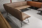 Luxe eetkamerbank hoekbank VIDAR Jess Design metaal & leer, Huis en Inrichting, Stoelen, Ophalen, Zo goed als nieuw, Bruin, Metaal