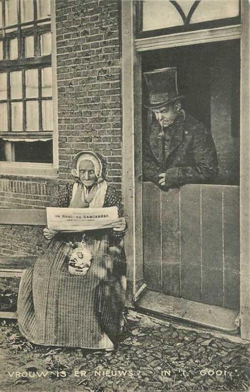 (300-178-037) Laren Vrouw is er Nieuws, Verzamelen, Ansichtkaarten | Nederland, Noord-Holland, Verzenden