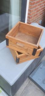 Teak houten bakjes met handvat., Huis en Inrichting, Ophalen, Zo goed als nieuw, Minder dan 50 cm, Minder dan 50 cm