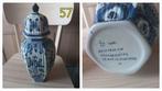 Delfts Blauwe Vaas met Deksel - Handgeschilderd, Antiek en Kunst, Ophalen