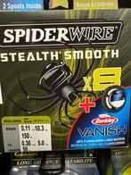 Spiderwire stealth smooth X8 gevlochten + vanish fluorocarbo, Watersport en Boten, Hengelsport | Roofvissen, Usa, Nieuw, Spiderwire