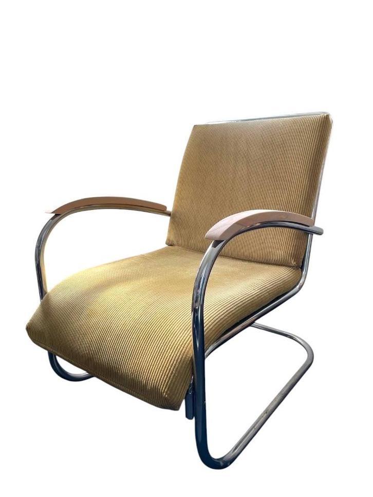 Buitenkans! Originele PS2 Paul Schuitema fauteuil jaren ‘50, Huis en Inrichting, Fauteuils, Gebruikt, Hout, Metaal, Stof, 50 tot 75 cm