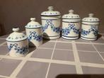 5 voorraadpotten Sia Collection “Blue Garland”., Ophalen of Verzenden, Zo goed als nieuw, Overige materialen, Pot, Bus of Blik