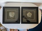 Twee Oude Antieke Deurkloppers Deurbeslag Ingelijst, Antiek en Kunst, Ophalen of Verzenden