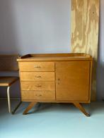 Vintage jaren 60 commode met lades en deurtje, Ophalen, Gebruikt, 50 tot 70 cm, 75 tot 100 cm