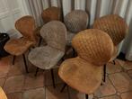 6 Stijlvolle Eetkamerstoelen, Huis en Inrichting, Stoelen, Ophalen, Gebruikt, Bruin, Stof