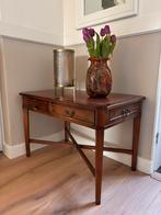 Elegant tafeltje met leer ingelegd, Ophalen, Gebruikt, 75 cm of meer, 60 cm of meer