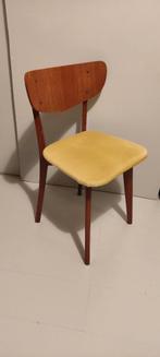 Vintage design eetkamerstoel jaren 50 MCM teakhout geel, Ophalen, Hout, Gebruikt, Overige kleuren