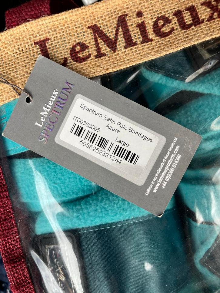 LeMieux Spectrum Satijnen Polo Bandages - Azure - Nieuw, Computers en Software, Besturingssoftware, Nieuw, Ophalen of Verzenden