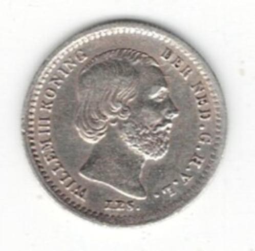 25-1672 Nederland 5 cent 1855, Postzegels en Munten, Munten | Nederland, Losse munt, 5 cent, Koning Willem III, Zilver, Verzenden