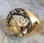 AJS Ring - Griekse Held Ajax - 24kt Verguld, 20 of groter, Heer, Nieuw, Ophalen of Verzenden