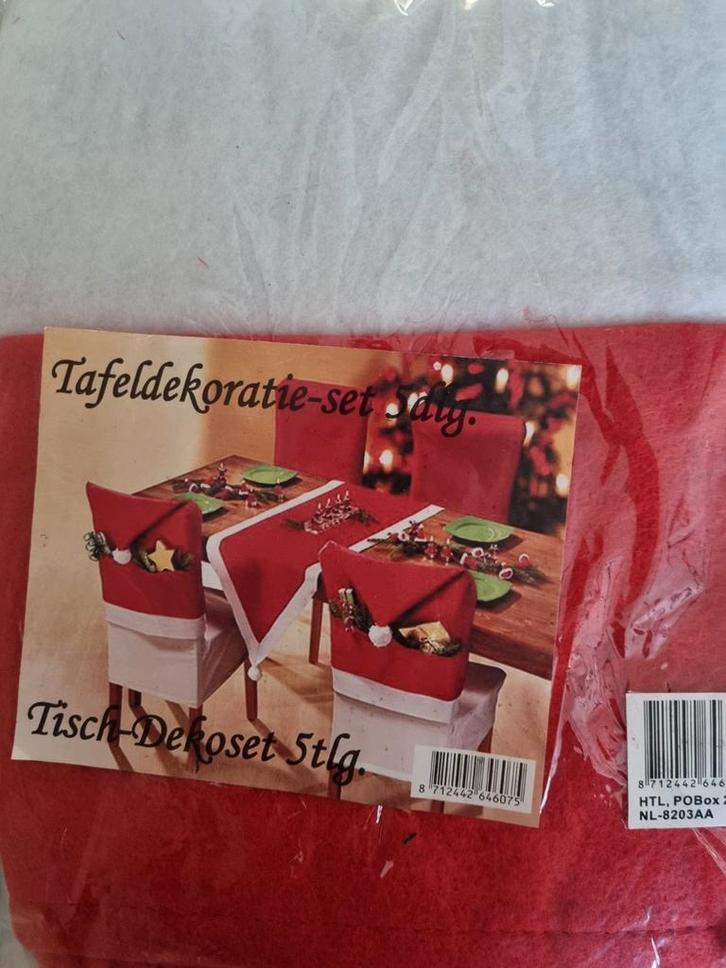 KERST TAFELDECORATIE SET, 5-delig, Nieuw!, Diversen, Kerst, Nieuw, Ophalen of Verzenden