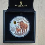 Zilveren kilo munt Year of the Ox Coloured 2021 met goud, Ophalen, Goud
