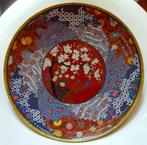 Meiji periode Japanse cloisonne emaille schaal. Bloesem 24cm, Ophalen of Verzenden
