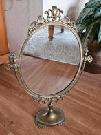 Franse tafelspiegel van messing, vintage, Antiek en Kunst, Ophalen, Ovaal, Minder dan 50 cm