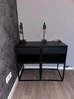 2 Nachtkastjes + Lamp - Zo goed als nieuw!, Minder dan 45 cm, Metaal of Aluminium, Ophalen of Verzenden, Zo goed als nieuw
