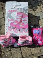 Roze Skeelers met beschermers maat 31-38, Ophalen of Verzenden, Verstelbaar, Zo goed als nieuw, Kinderen