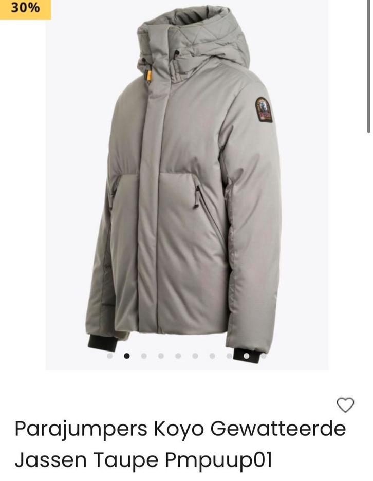 Parajumpers Koyo Gewatteerde Jas Maat S, Kleding | Heren, Jassen | Zomer, Zo goed als nieuw, Maat 46 (S) of kleiner, Grijs, Ophalen of Verzenden