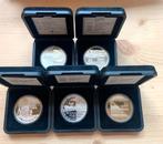 Aruba 5x 25/50 Florin 1992-2000 Proof zilver, Ophalen of Verzenden, Koningin Beatrix, Zilver