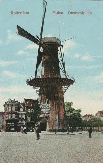 Rotterdam Molen - Oostvestplein 1911 kleur beschikbaar voor biedingen