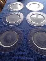 6 grote zware glazen onderborden frosted glas  34 cm, Huis en Inrichting, Keuken | Servies, Glas of Glazen, Ophalen of Verzenden