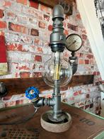 Tafellamp. Stoere industriële lamp uit eigen werkplaats, Ophalen of Verzenden, Zo goed als nieuw, Minder dan 50 cm