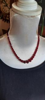 Antieke  ketting met granaten., Sieraden, Tassen en Uiterlijk, Ophalen of Verzenden, Zilver, Ketting, Met edelsteen