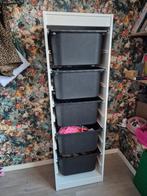 Ikea Trofast kast met 5 zwarte bakken, Ophalen, Kunststof, 50 tot 100 cm, Minder dan 100 cm