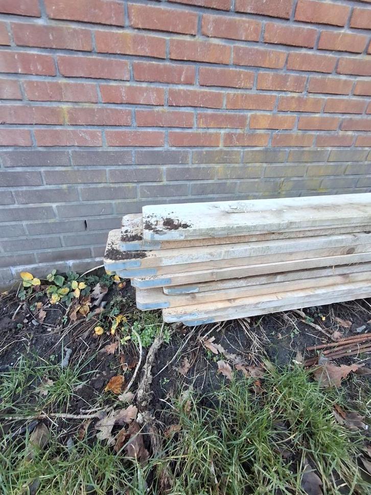 Steigerplanken - Diverse lengtes beschikbaar, Doe-het-zelf en Verbouw, Hout en Planken, Gebruikt, Plank, Steigerhout, 300 cm of meer