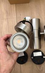 2 Hoftronic RVS LED Wandlampen - Binnen/Buiten, Ophalen of Verzenden, Zo goed als nieuw