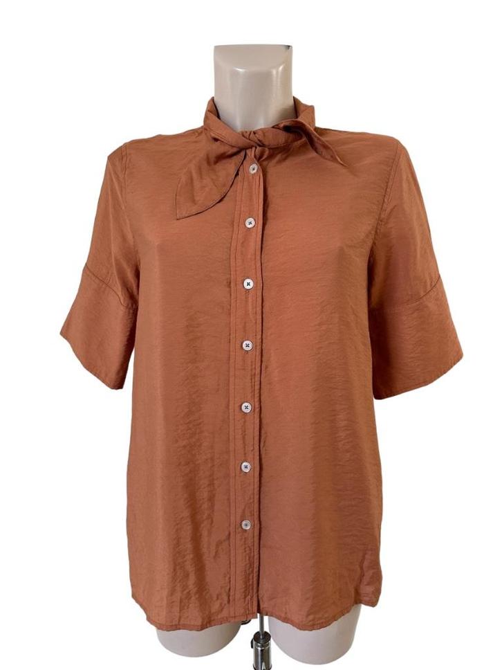 Soaked in Luxury blouse M, Kleding | Dames, Blouses en Tunieken, Zo goed als nieuw, Maat 38/40 (M), Bruin, Ophalen of Verzenden