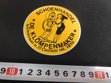 sticker Oeffelt schoenhandel DE KLOMPENMAKER Kerkstraat 17  beschikbaar voor biedingen