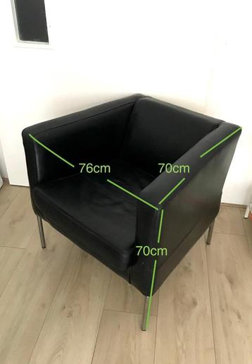 Zwarte leren fauteuil van echt leer – modern en comfortabel beschikbaar voor biedingen